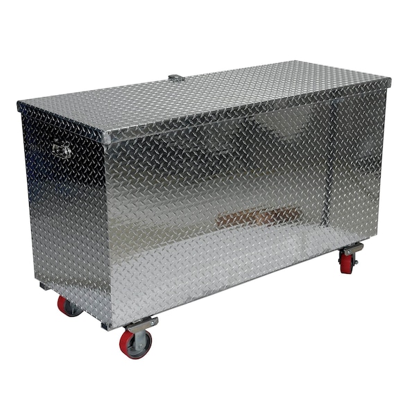 Tool Box, Casters, Silver, Aluminum, 60 in W x 30 in D